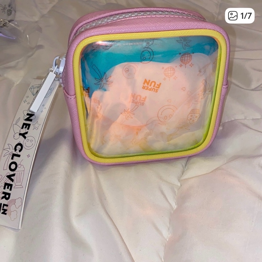 NWT Stoney Clover Lane Iridescent Clear Mini Pouch